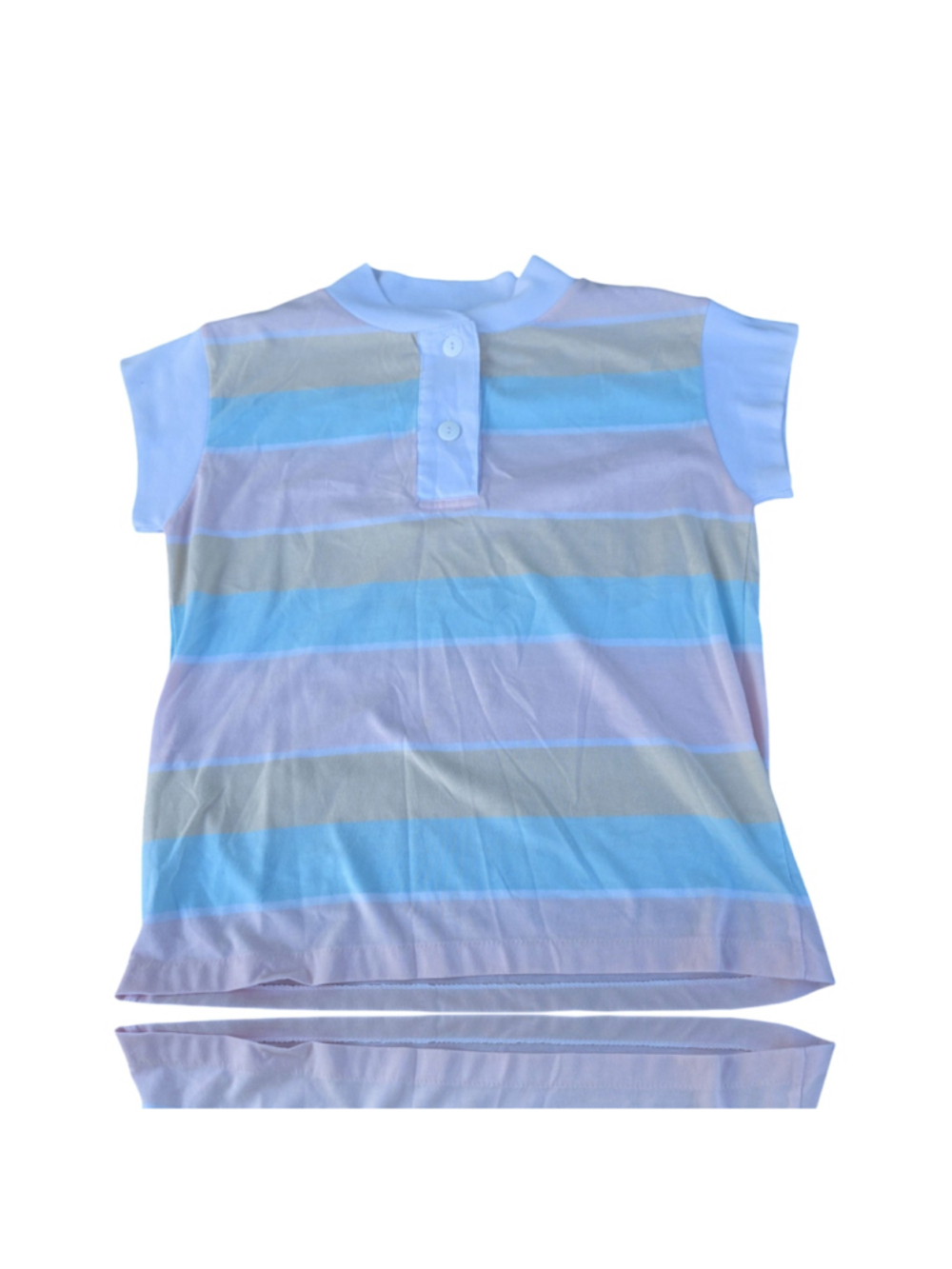 Men's Ambassador Polo Shirt Size L Striped Blue Beige